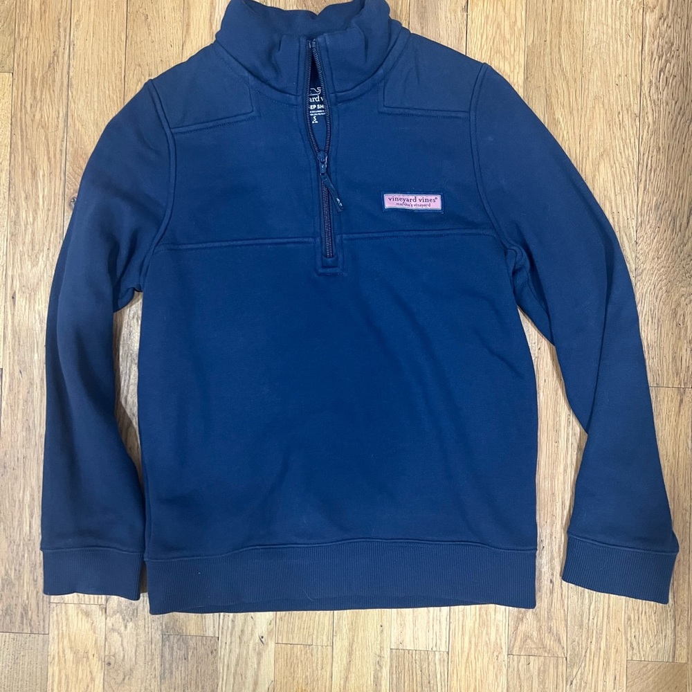 Vineyard Vines Shep Shirt Navy Quarter-Zip Pullover Boys Size Small (8-10)